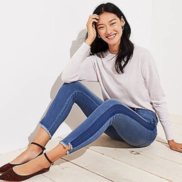 LOFT Denim - LOFT MODERN STEP HEM SKINNY JEANS SHADOW STRIPE 30